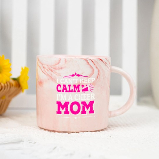 Keep Calm Cheer Mom Cheerleading Mother's Day Marble Mugs