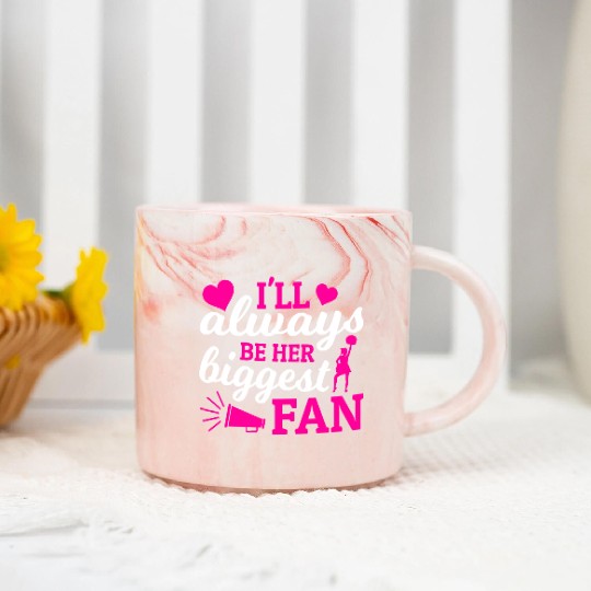 Always Her Fan Cheer Mom Cheerleading Mother's Day Marble Mugs