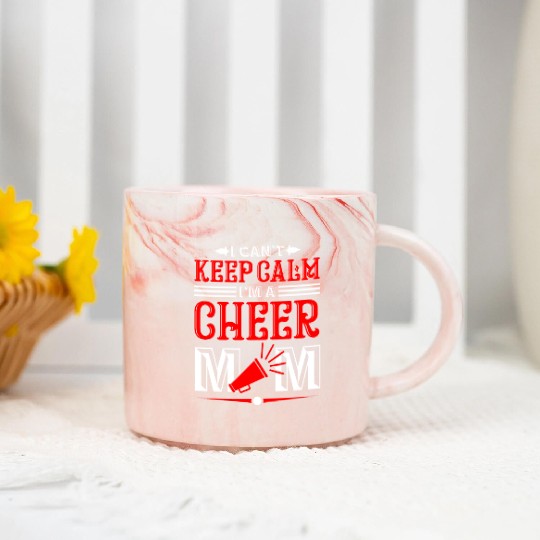 Keep Calm Cheer Mom Cheerleading Mother's Day Marble Mugs