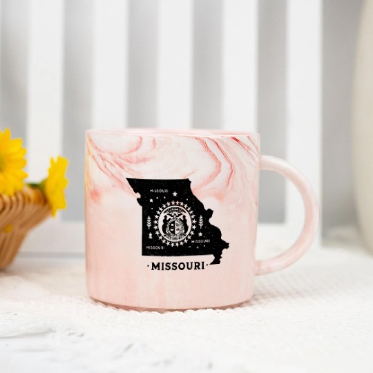 Missouri Vintage State Map Marble Mugs