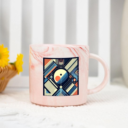 Retro Geometric Shapes 80s 90s Style Marble Mugs