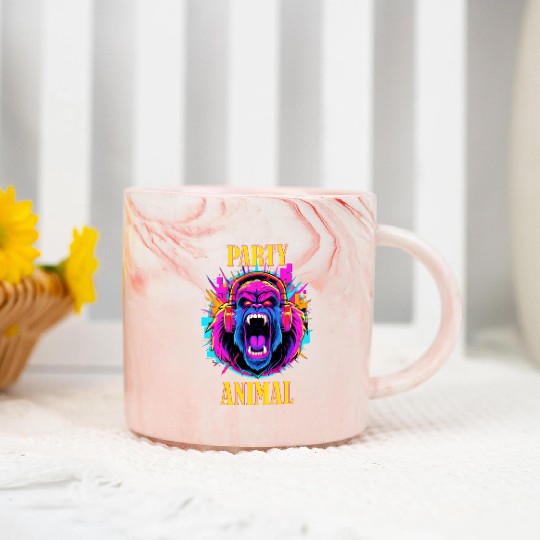 Party Animal Gorilla Style - Marble Mugs Design
