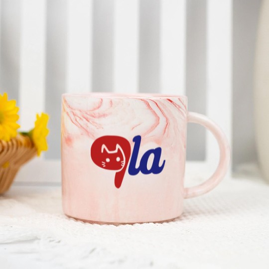 Comma La Funny Childless Lady Election Cat Kamala Marble Mugs