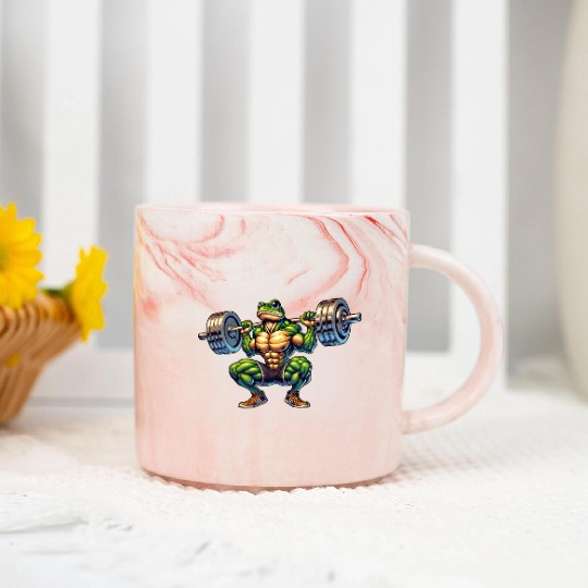 Frog Toad Fitness Barbell Gym Workout Training Marble Mugs