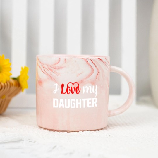 I Love My Daughter to Dad Funny Father's Day Daddy Marble Mugs