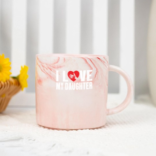 I Love My Daughter to Dad Funny Father's Day Daddy Marble Mugs