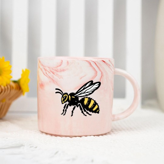 Two Color Wasp Insect Art Marble Mugs