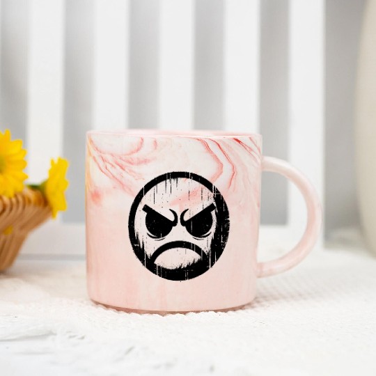 Angry Face Marble Mugs