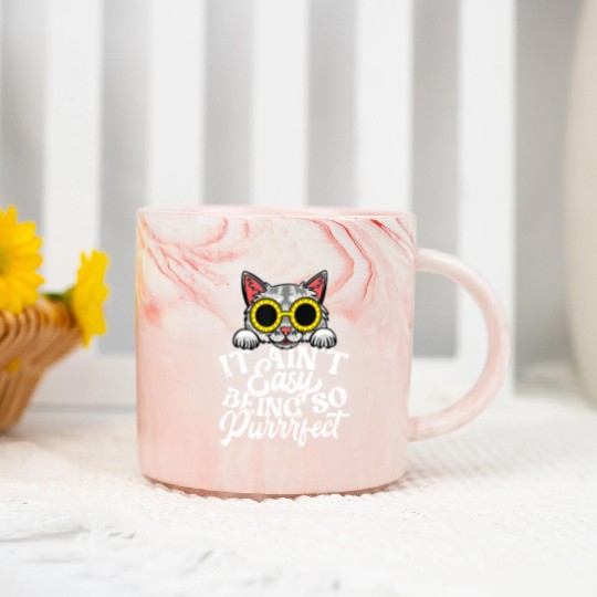 Funny cat cat lover ee cat owner cat Marble Mugs