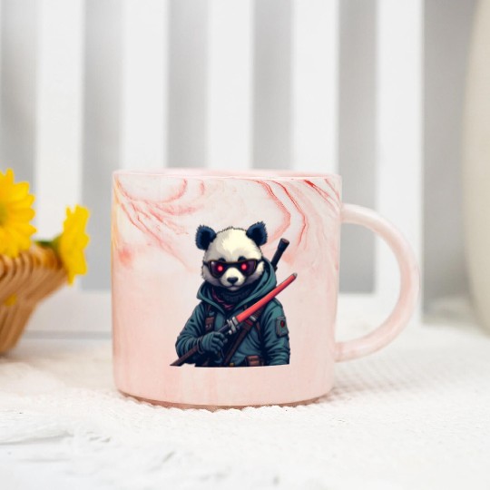 Panda Warrior Marble Mugs