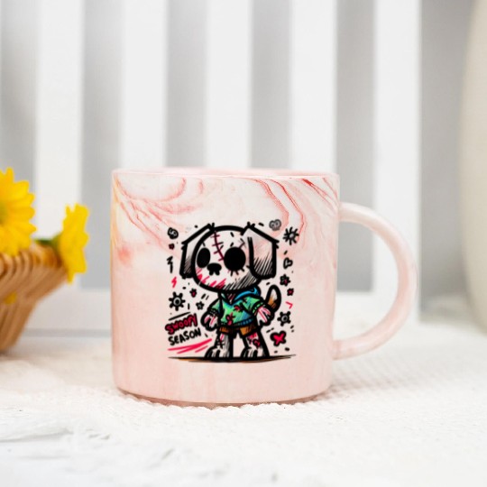 Spooky season zombie dog Marble Mugs