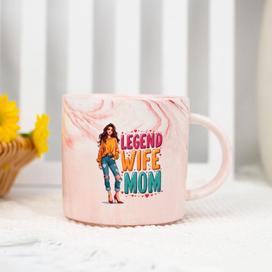 Retro Wife Mom Legend Vintage Mothers Day Mother Marble Mugs