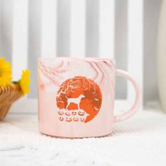 Weimaraner And Moon Halloween Funny Dog Lover Gift Marble Mugs