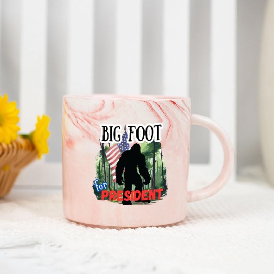 BIG FOOT FOR PRESIDENT Marble Mugs