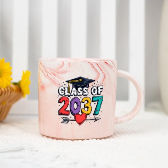 Celebrating the Class of 2037: A Colorful Future Marble Mugs