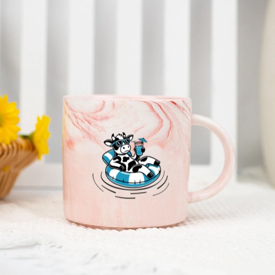 Cool Cow Float Marble Mugs
