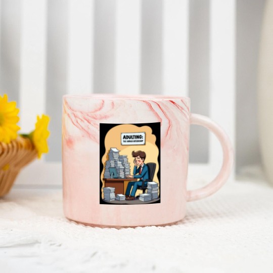Adulting: The Unpaid Internship - Office Humor Marble Mugs