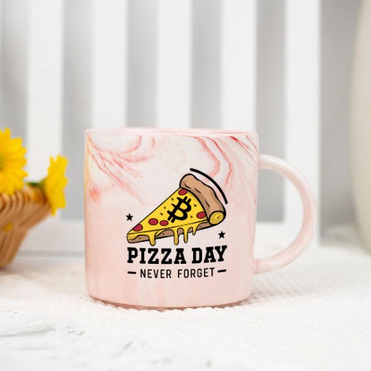 Bitcoin Pizza Day - Never Forget Marble Mugs