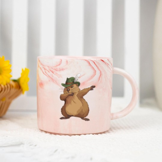 Groundhog Marmot for a Marmot lover groundhog fan Marble Mugs