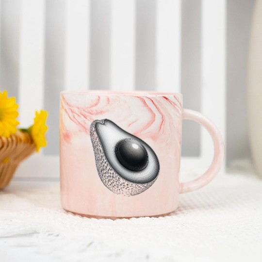 Avocado food art vegan design 5 Marble Mugs
