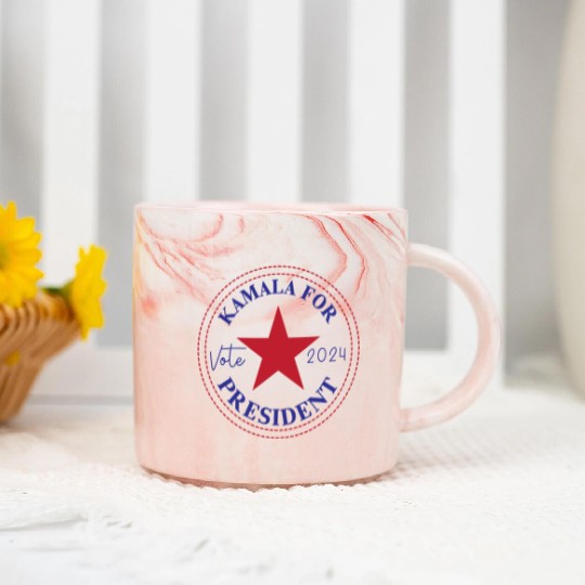 Kamala Harris 2024 for President Vote Tim Walz Marble Mugs