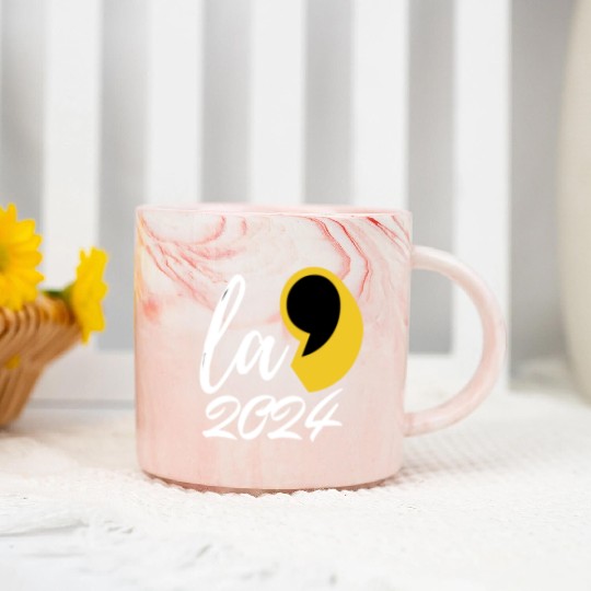 kamala harris 2024 president comma la funny t-shir Marble Mugs