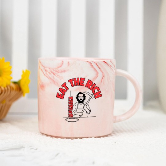 Eat The Rich Döner Kebab Parody Design Marble Mugs