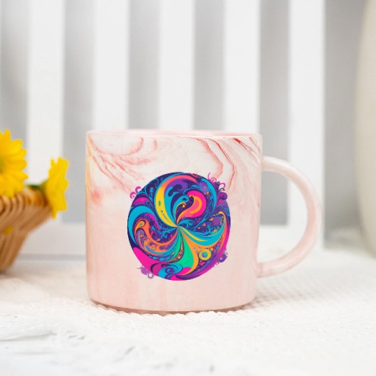 Color Swirl of Psychedelic Motion and Energy Marble Mugs