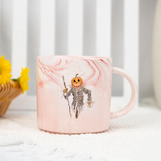 Spooky Halloween Scarecrow Marble Mugs