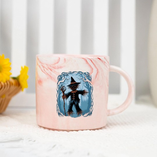 Spooky Halloween Scarecrow Marble Mugs
