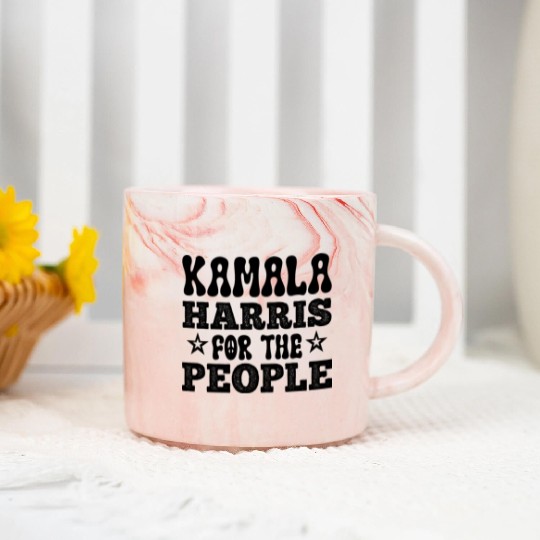 Kamala Harris 2024 for President Vote Tim Walz Marble Mugs