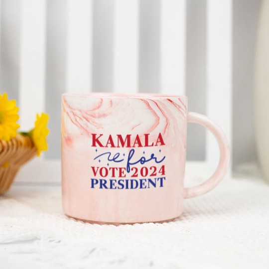 Kamala Harris 2024 for President Vote Tim Walz Marble Mugs
