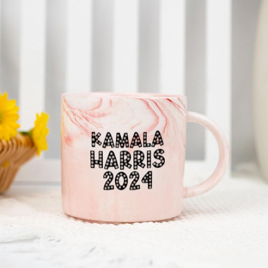 Kamala Harris 2024 for President Vote Tim Walz Marble Mugs