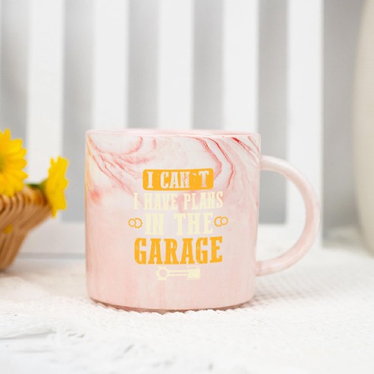 I Have Plans In The Garage Funny Car Mechanic Marble Mugs