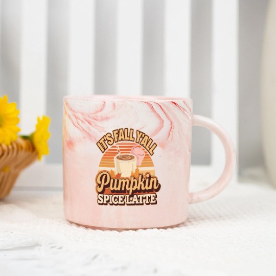 I Heart Pumpkin Spice Marble Mugs