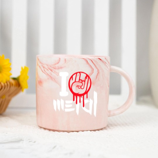 I Love Heavy Metal Hard Rock Music Graffiti Heart Marble Mugs