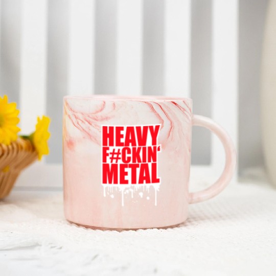 Heavy F#ckin' Metal Hard Rock Music Graffiti Spray Marble Mugs