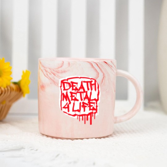 Heavy death metal 4 life hard rock music graffiti Marble Mugs