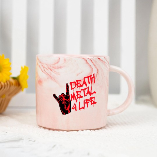 Heavy death metal 4 life hand gesture graffiti fun Marble Mugs