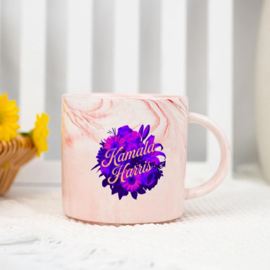 kamala harris floral for president Marble Mugs