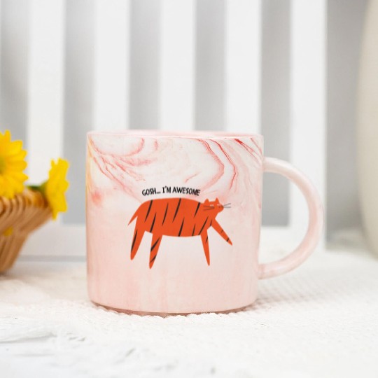Gosh I’m Awesome Funny Tiger Print Marble Mugs