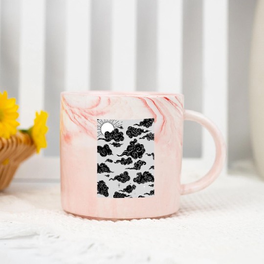 Mystic Sun and Clouds Marble Mugs
