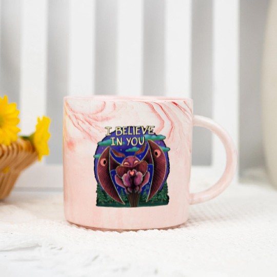 The Mothman Cryptid believe in you cute creature Marble Mugs