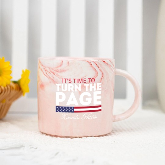 It's Time To Turn The Page Kamala Harris Marble Mugs
