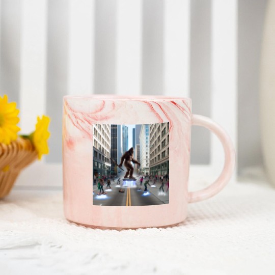Sasquatch in Seattle Marble Mugs