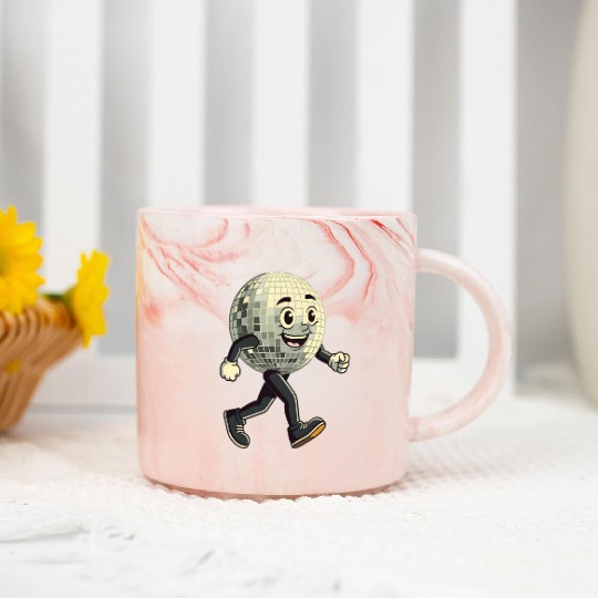 Disco Ball Walking - Retro Funk in Motion Marble Mugs