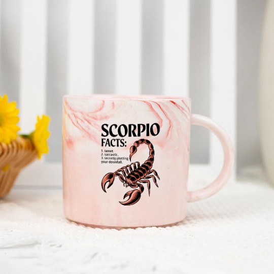Funny Scorpio Zodiac Quote Marble Mugs