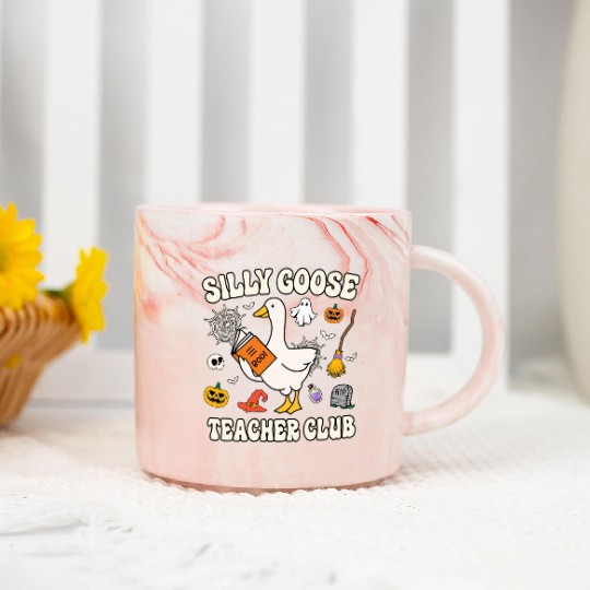 Silly Goose Teacher Club Marble Mugs