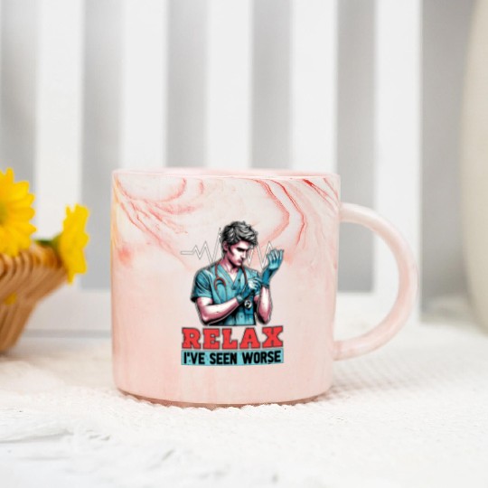 Nurse Practitioner Relax I've Seen Worse Medical Marble Mugs