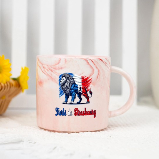 The pride of Strasbourg flag design Marble Mugs